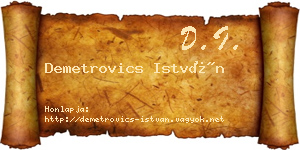 Demetrovics István névjegykártya