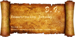 Demetrovics István névjegykártya