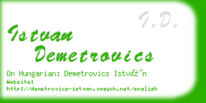 istvan demetrovics business card